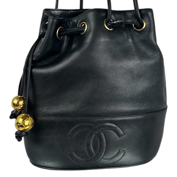 CHANEL Other - ❌SOLD ❌CHANEL CC LAMBSKIN LEATHER DRAWSTRING BAG